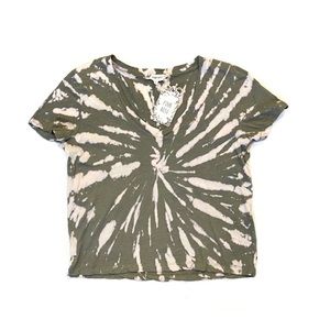 PINK ROSE Tie Dye V-Neck Short Sleeve T-Shirt Tee - NWT